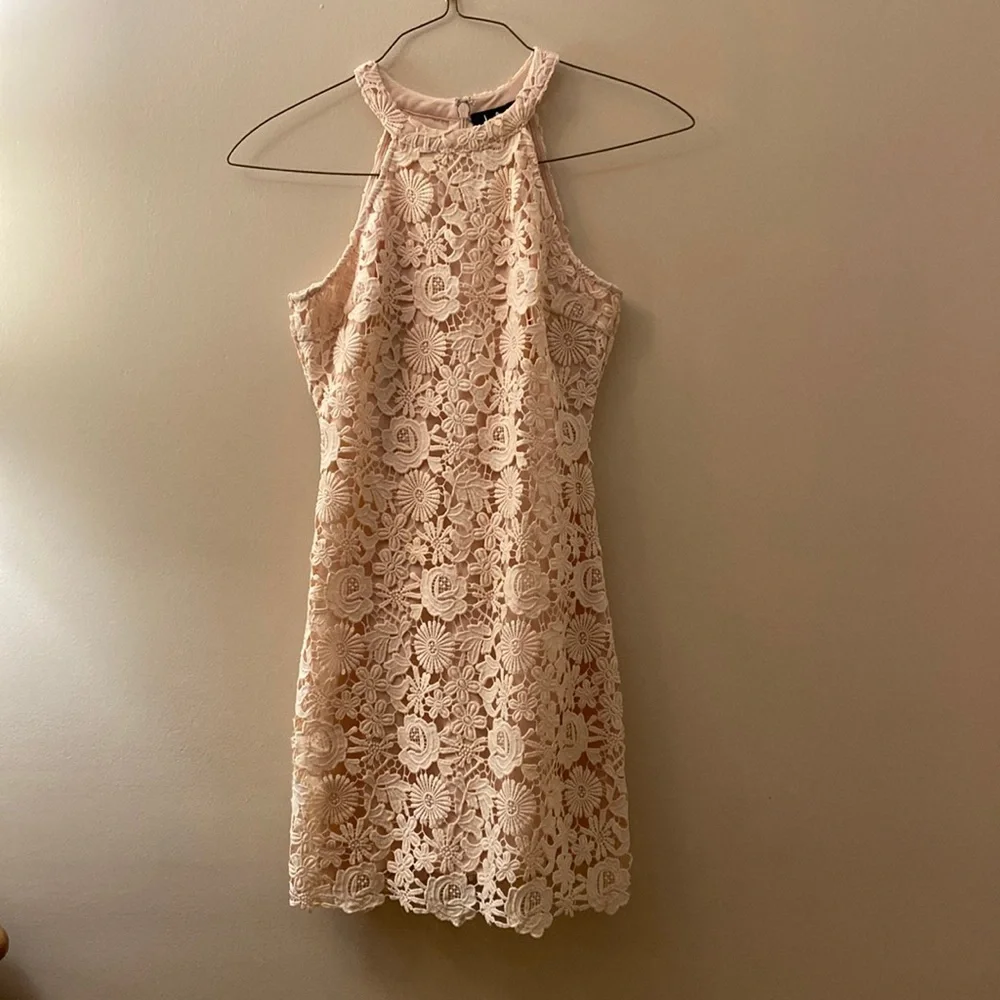 Lulu’s Blush Pink Lace Mini Dress - Picture 3 of 5